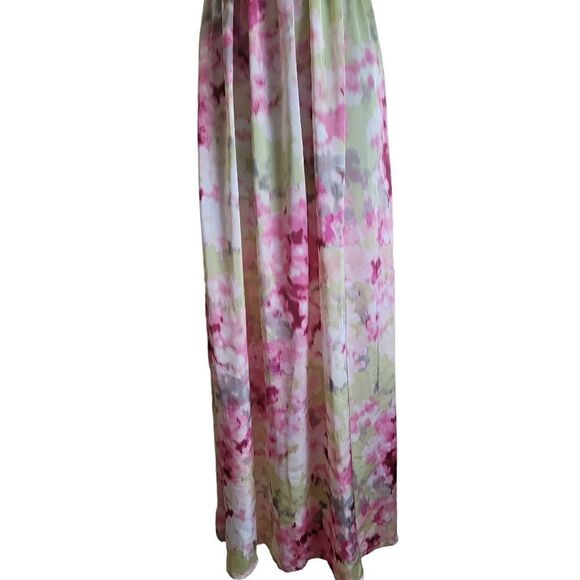 HM Pink and Green Floral Print Maxi Dress Sz 6 - Picture 3 of 8
